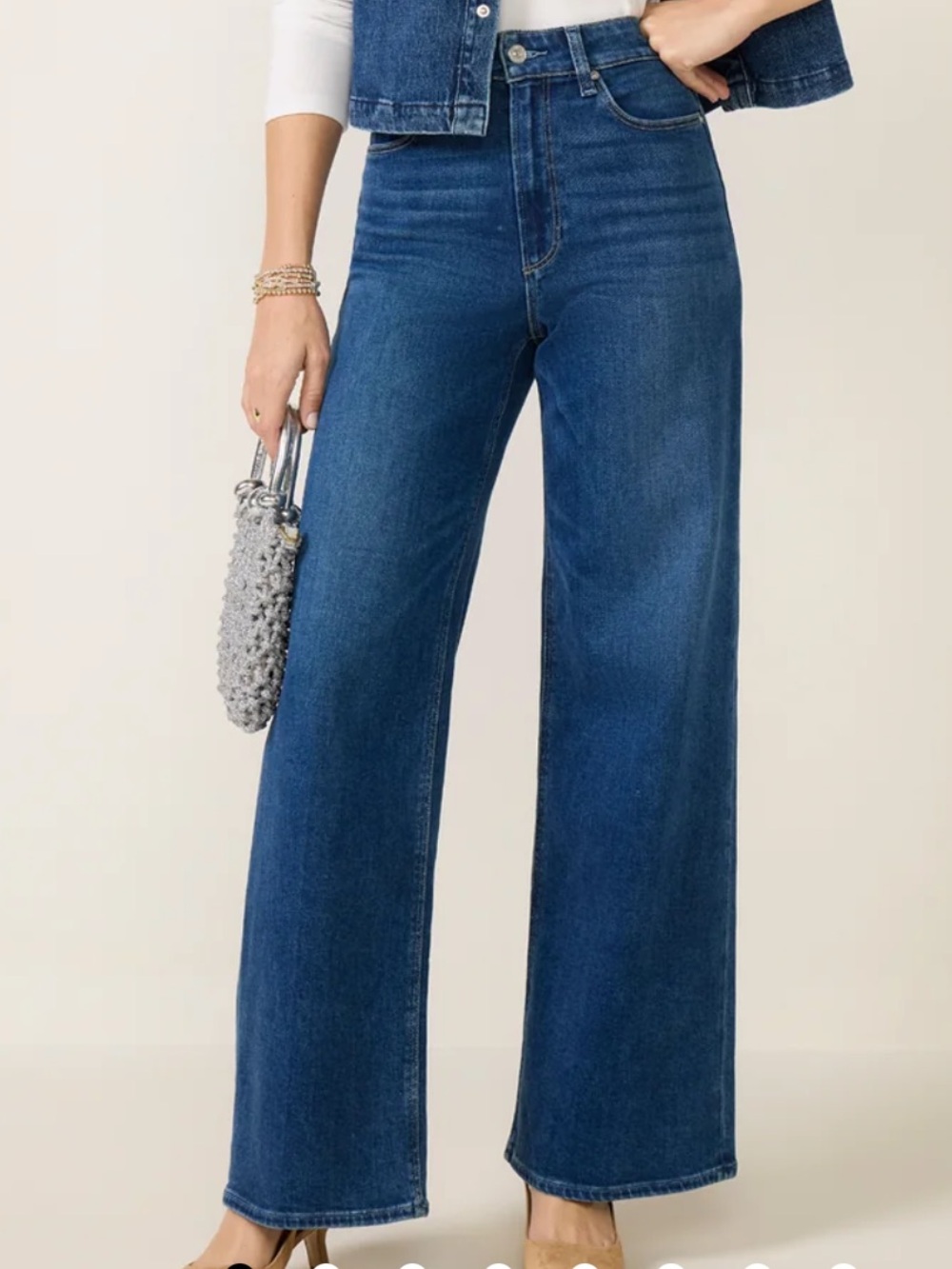 Paige Anessa Wide Leg Jeans Dark Wash